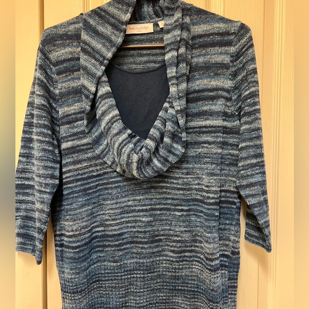 Women’s petite light weight 3/4 length sleeves sweater.